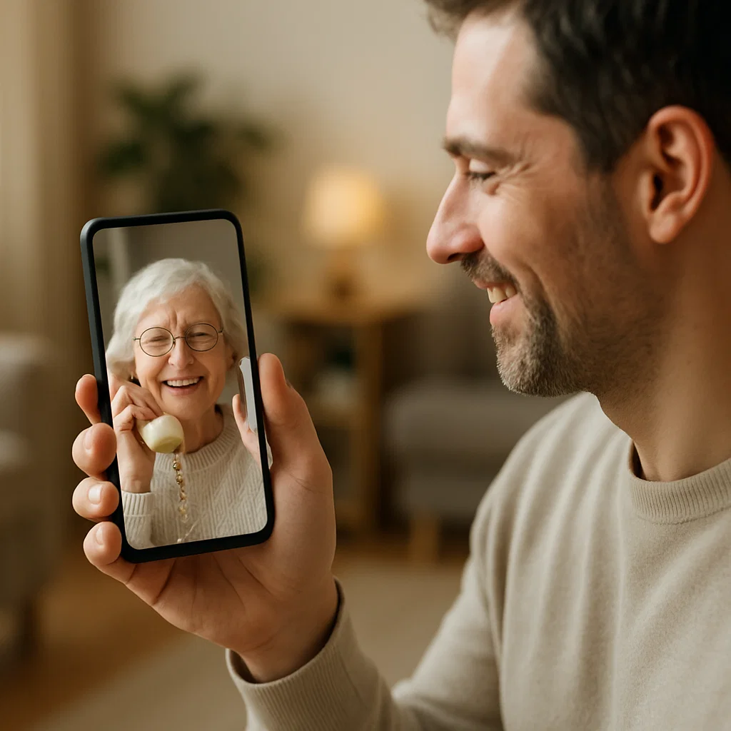 Video call between family members